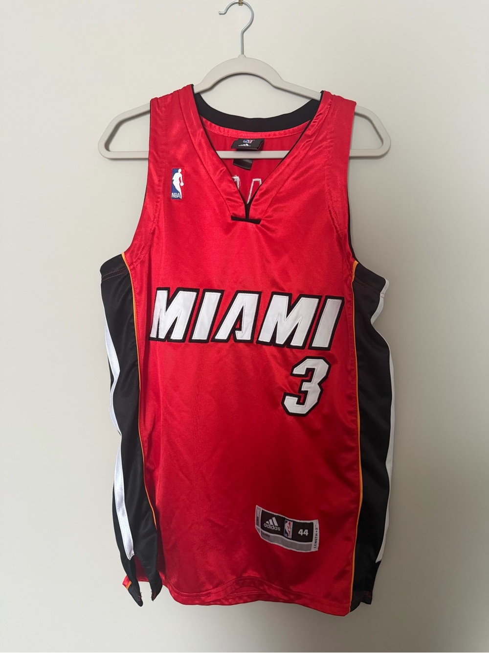 Adidas Dwyane Wade Miami Heat #3 Swingman Jersey Red Size 44 Length +2